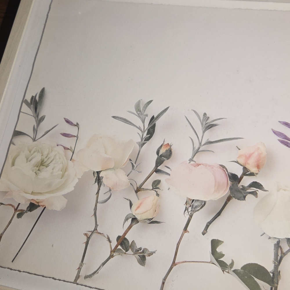 Floral White Wall Art Wooden Frame Picture - Picture 5 of 6